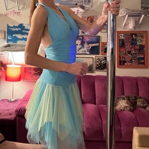 FLASH PRICE DROP TODAY ONLY Two Blues Ballerina Halter Dress